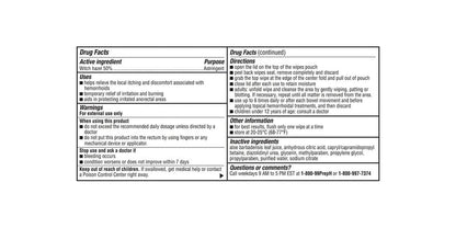 PREPARATION H MEDICATED WIPES WMN 48CT