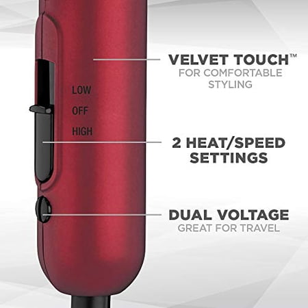 CONAIR miniPRO Tourmaline Ceramic Travel Hair Dryer with Folding Handle - Red