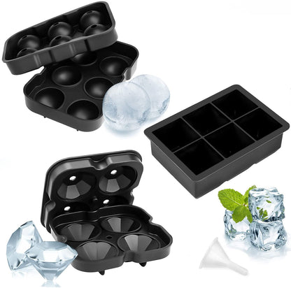 barY3 Gray Silicone Ice Tray, 2 cubes - Large Spheres