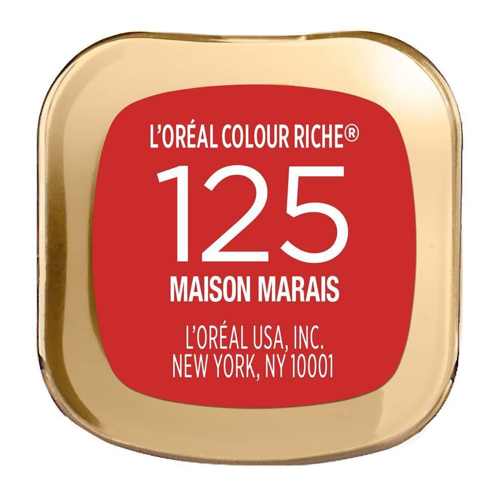 L'ORÉAL PARIS Colour Riche Original Satin Lipstick for Moisturized Lips, 125 Maison Marais, 0.13 oz.