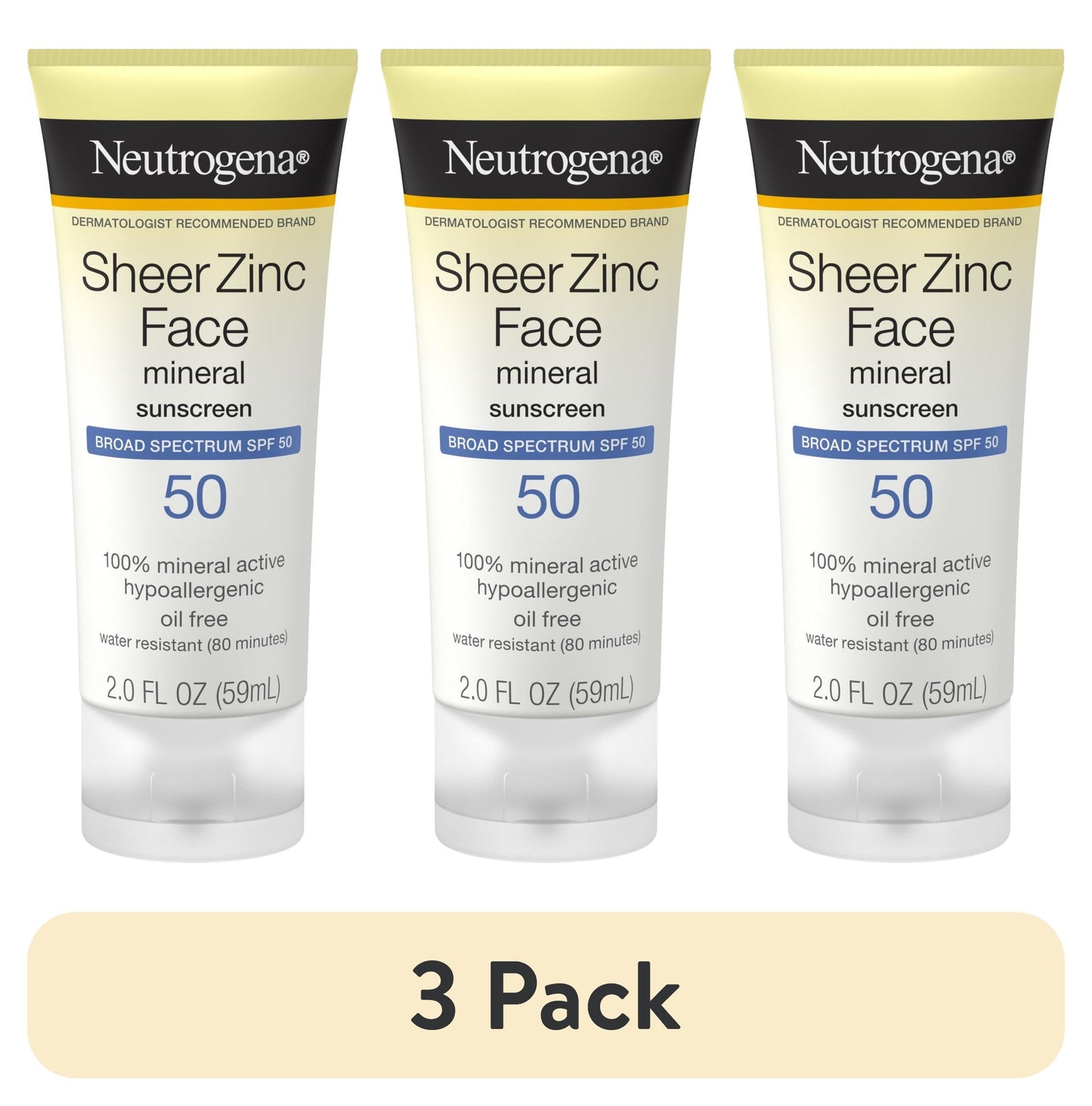 NEUTROGENA SHEER ZINC SPF50 LOTION 3OZ