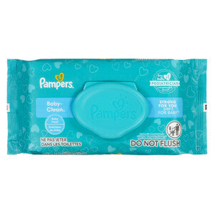Pampers Baby Wipes Baby Clean Fragrance-Free 72 Count