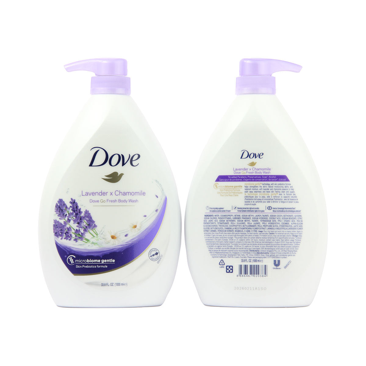 DOVE BODY WASH REL LAVENDER 20Z