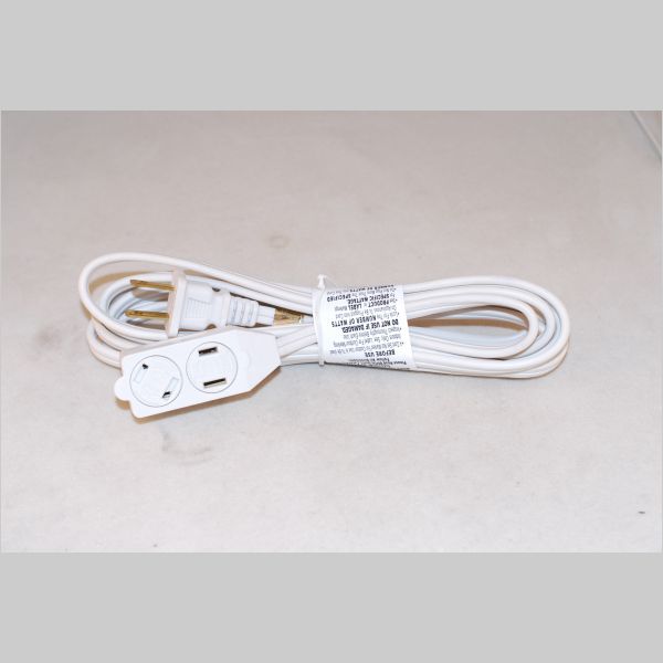 cordinate Basic 3-Outlet Polarized Extension Cord - White, 15 ft