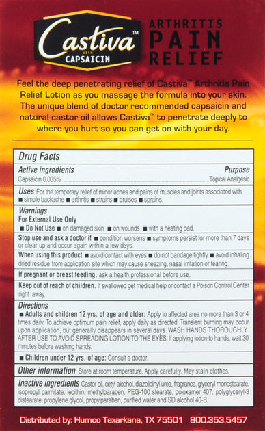 CASTIVA ARTHRITIS LOTION WARM 4OZ
