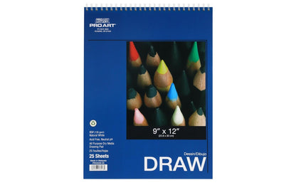 PRANG Drawing Paper Pad, 48 sheets - White, 9" x 12"