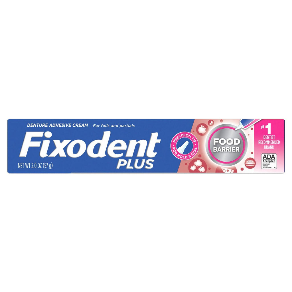 Fixodent Plus Denture Adhesive Cream Food Barrier 2oz