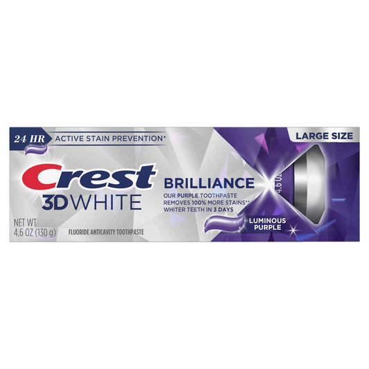 Crest 3D White Fluoride Anticavity Toothpaste Brilliance - Vibrant Peppermint, 0.85 oz