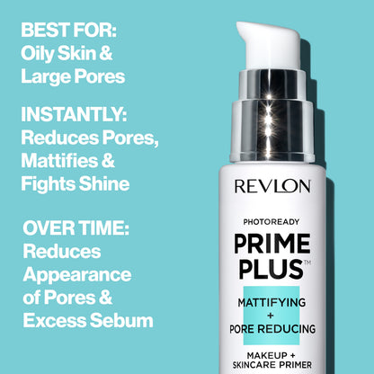 REVLON PhotoReady Prime Plus Makeup and Skincare Primer - Mattifying and Pore Reducing