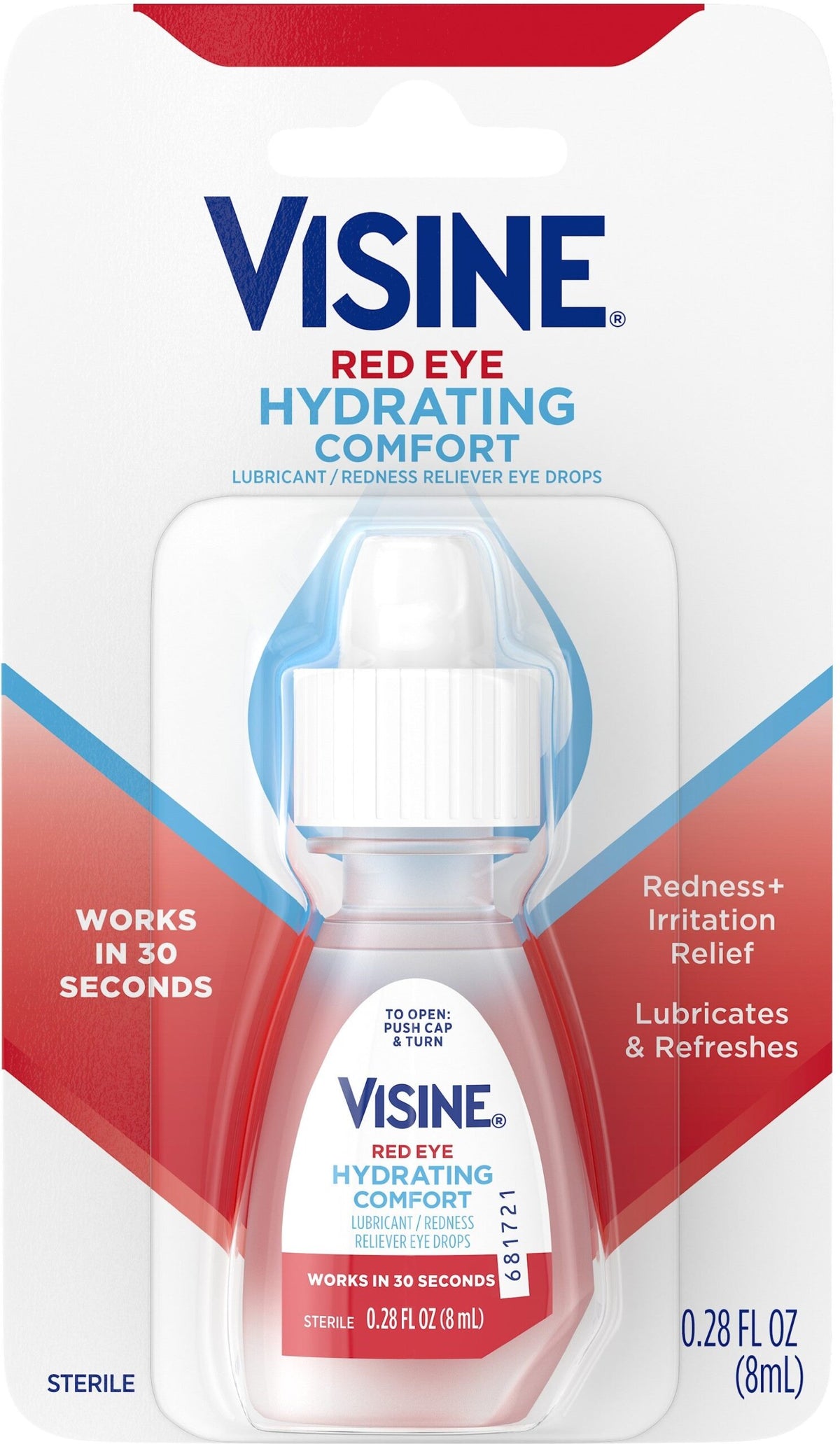Visine Red Eye Hydrating Comfort Redness Relief Lubricating Eye Drops, 0.28 oz