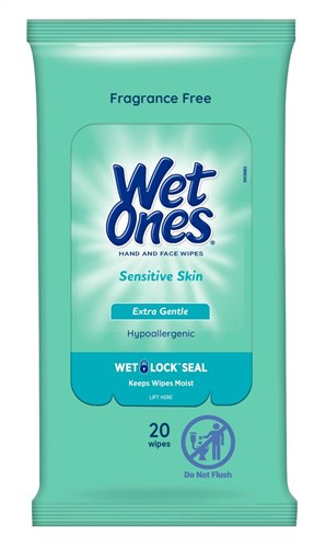 Wet Ones Anti-Bacterial Hand Wipes Extra Gentle 20Ct (10in)