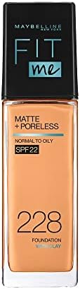 MAYBELLINE New York Fit Me Matte + Poreless Foundation Makeup, 228 Soft Tan, 1 oz