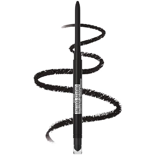 MAYBELLINE New York Tattoo Studio Automatic Gel Pencil Eyeliner Eye Makeup, Pitch Black, 0.01 oz