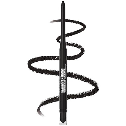 MAYBELLINE New York Tattoo Studio Automatic Gel Pencil Eyeliner Eye Makeup, Pitch Black, 0.01 oz