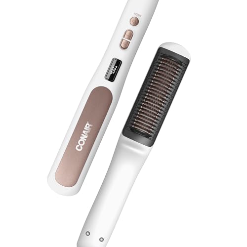 CONAIR Double Ceramic Heated Straightening Brush - White