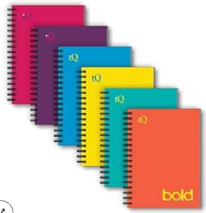 iQ Bold Compact Fat Book College Ruled 180 Sheets 5.5” X 4” Assorted Colors