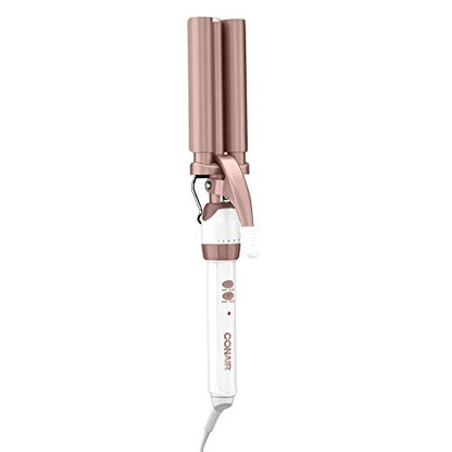 CONAIR Double Ceramic Three Barrel Hair Waver - White & Rose Gold