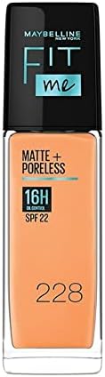 MAYBELLINE New York Fit Me Matte + Poreless Foundation Makeup, 228 Soft Tan, 1 oz