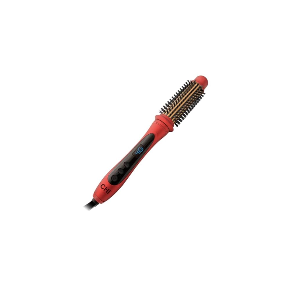 CHI 1.25 inch Tourmaline Ceramic Heated Round Brush - Ruby Red
