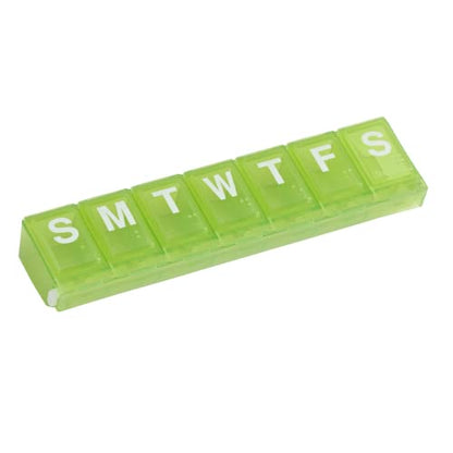 Ezy Dose Travel (7-Day) Pill, Medicine, Vitamin Organizer Box  XL Compartments  Colored Lids