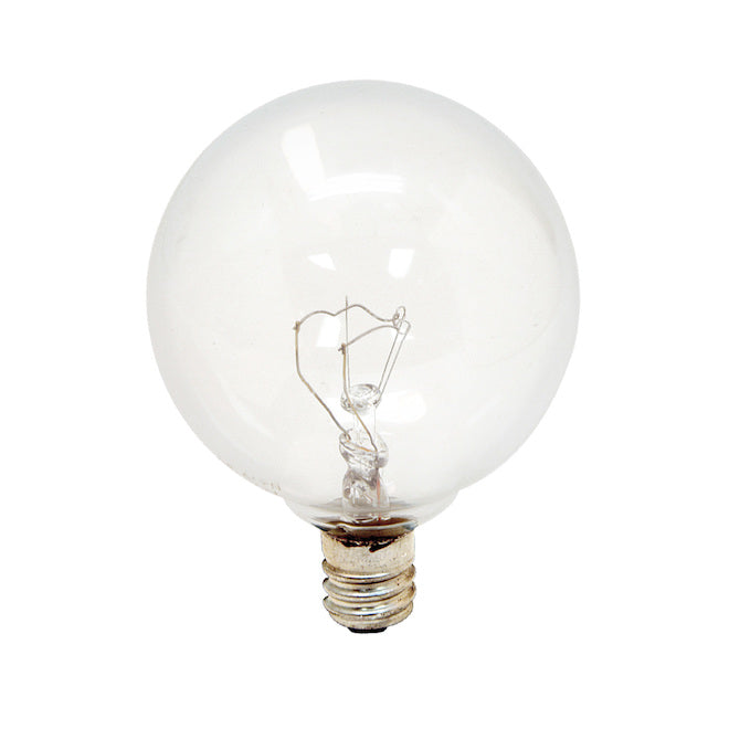 GE 25W Crystal Clear Decorative G16.5 Globe Light Bulbs (2-Pack)