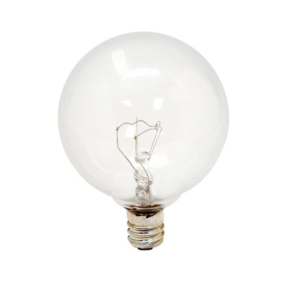 GE 25W Crystal Clear Decorative G16.5 Globe Light Bulbs (2-Pack)