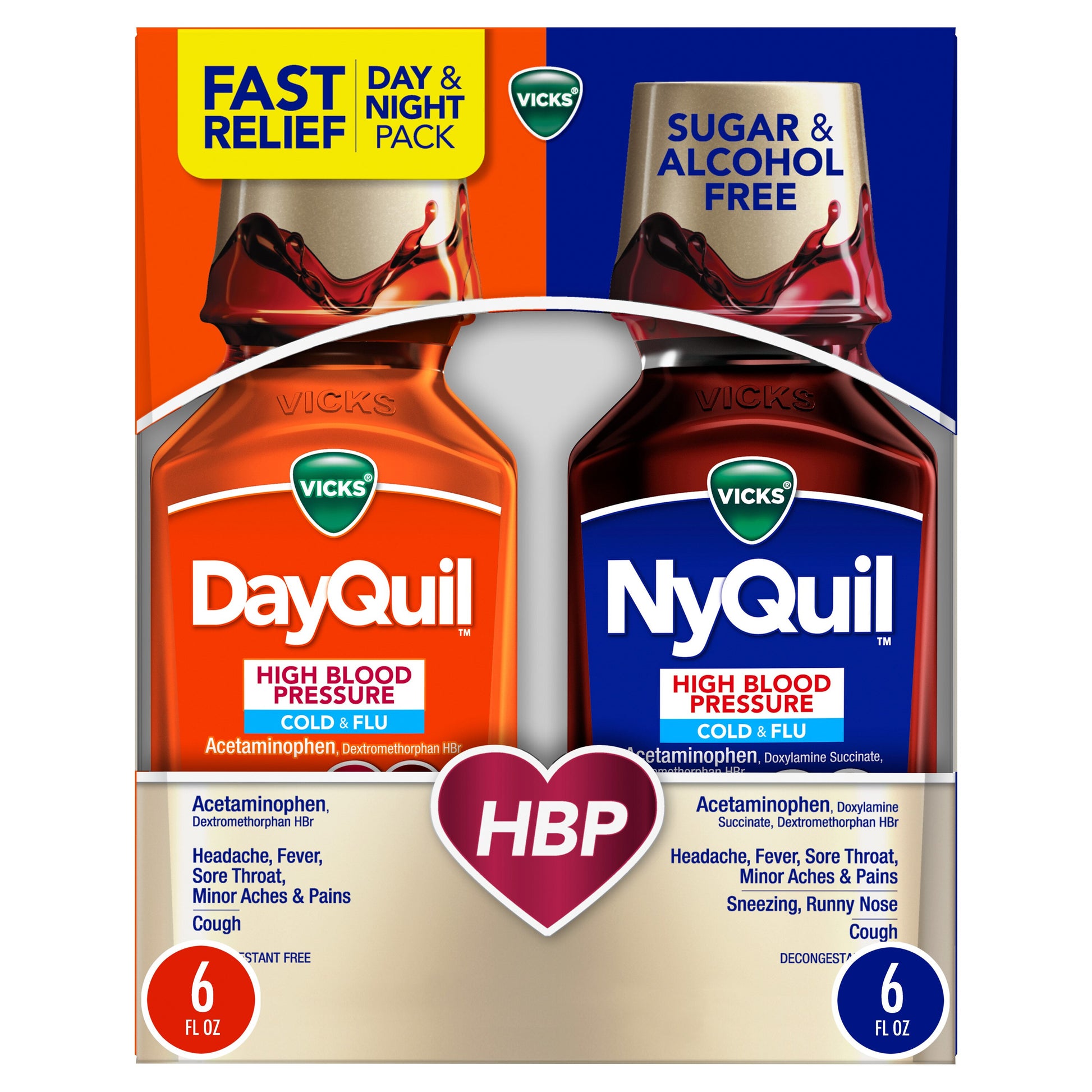 Vicks Nyquil Cold & Flu 8oz High Blood Pressure