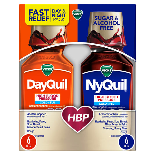 Vicks Nyquil Cold & Flu 8oz High Blood Pressure