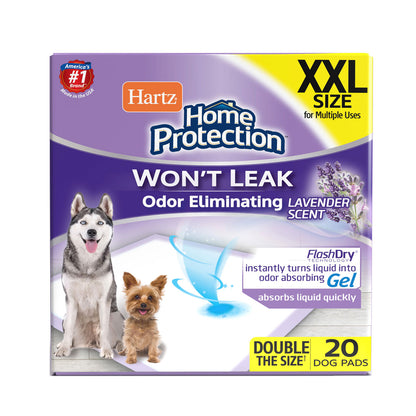 Hartz Home Protection Lavender Scent Odor Eliminating Gel Dog Pads - XXL, 20 Count