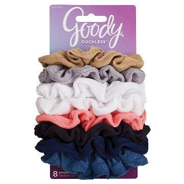 Goody Sport Thin Scrunchie - Black and Gray, 4 count