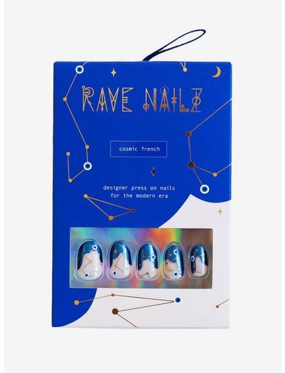 RAVE NAILZ Designer Press On Nails - Cosmic French