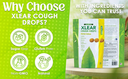 XLEAR COUGH DROPS,HONEY LEMON