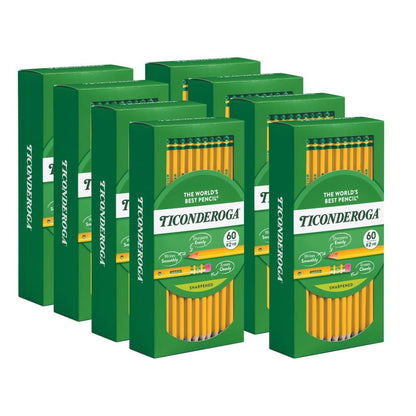 Dixon Ticonderoga Erasable Checking Wood-Cased Pencils, Pre-Sharpened, Red, 2-count