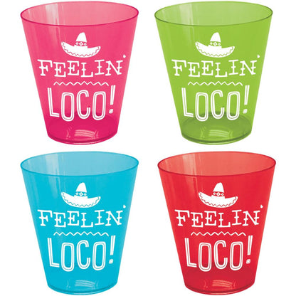 SENSATIONS 2 oz Plastic Shot Glasses - Assorted Colors, 16 count