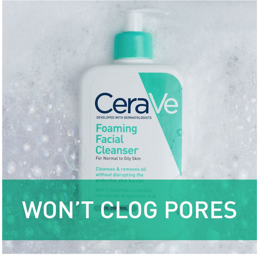 CeraVe Foaming Facial Cleanser for Normal to Oily Skin, 8 oz