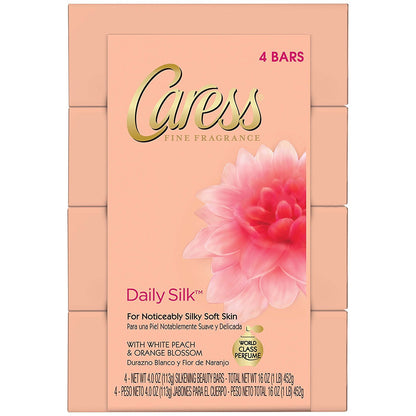 Caress Bar Soap Daily Silk Moisturizing 6 Count 3.75oz