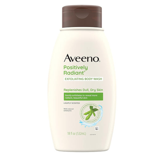 Aveeno Positively Radiant Body Wash Exfoliating 18oz
