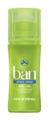 BAN ROLL ON SIMPLY CLEAN 3.5OZ