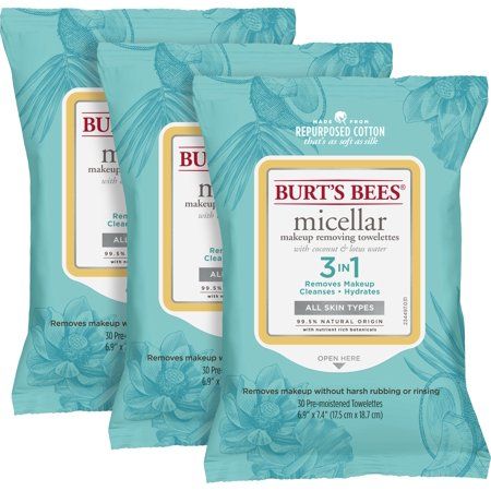 Burts Bees Towelettes Micellar 3-In-1 Coconut/Lotus 30Ct(3in)