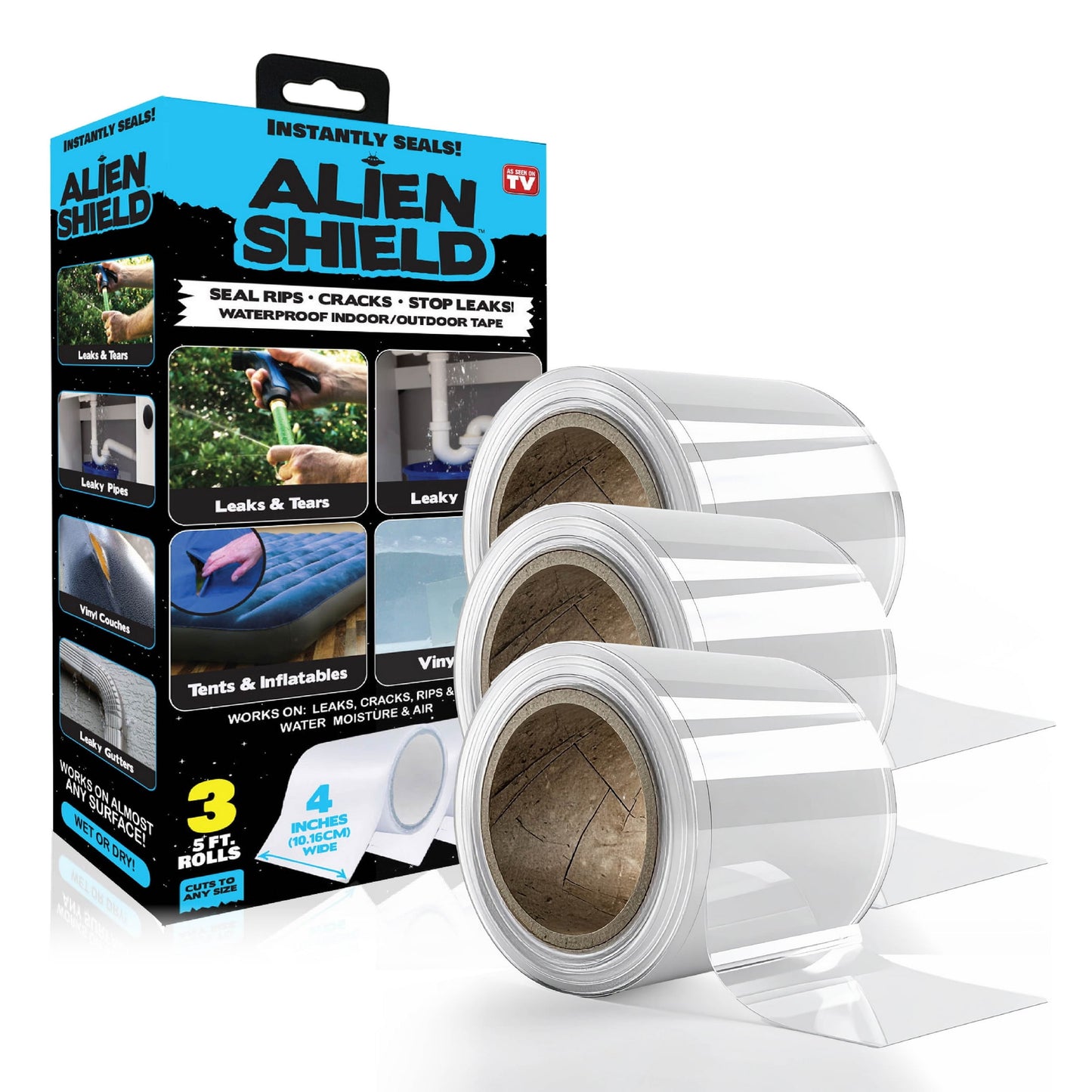 ALiEN Shield Transparent Adhesive Waterproof Sealing Repair Tape, 3 pack