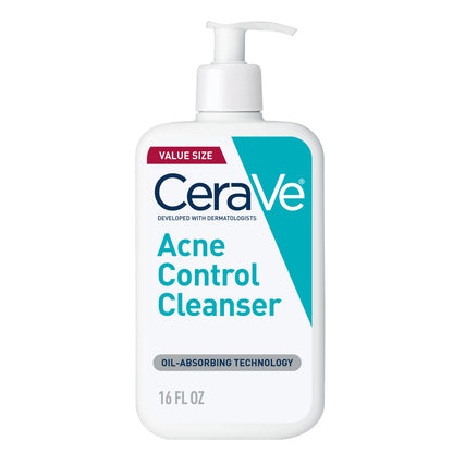 CeraVe Acne Control Facial Cleanser for Oily Skin, 12 oz