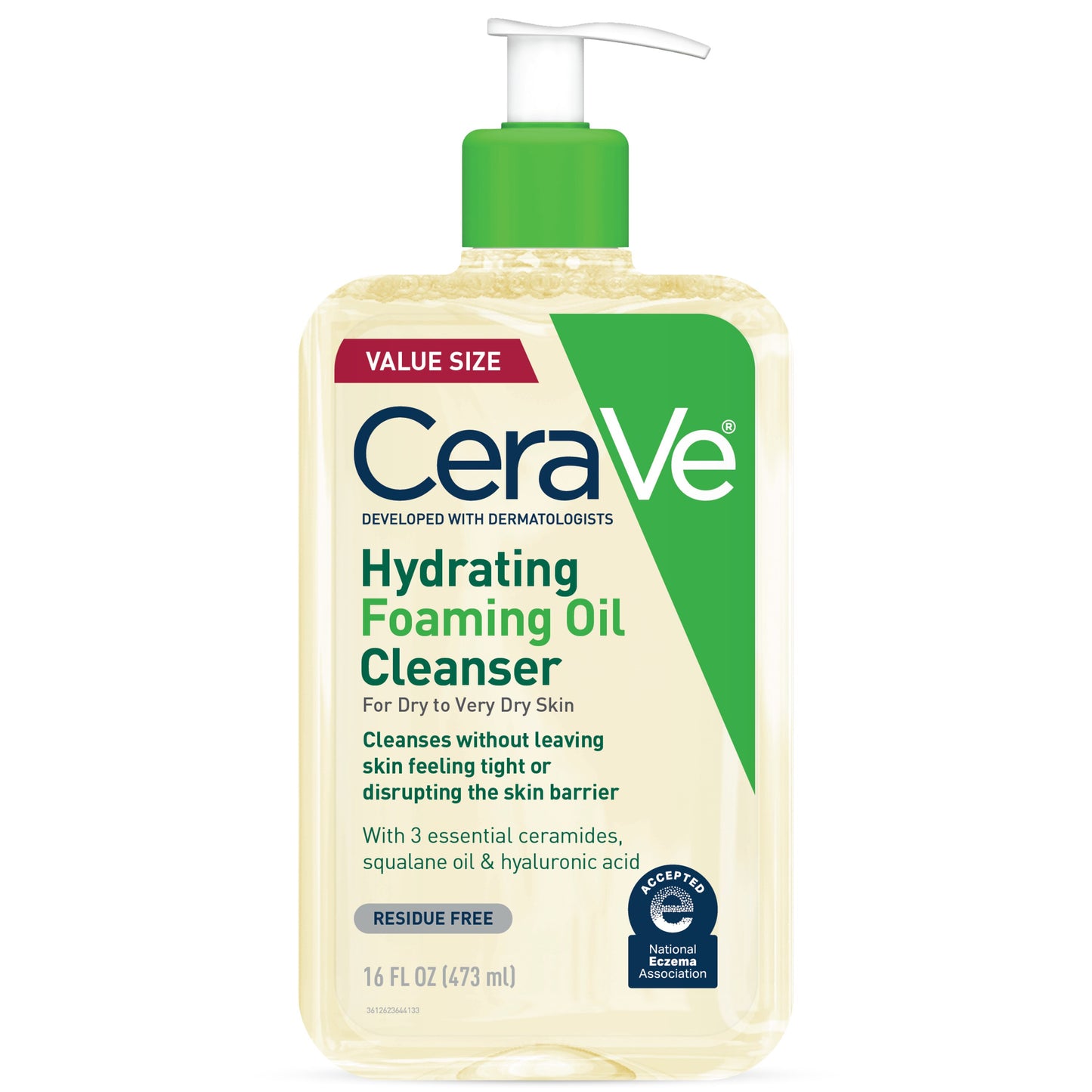 Cerave Hydrating Cleanser Foaming Oil Dry Skin 16oz Valu