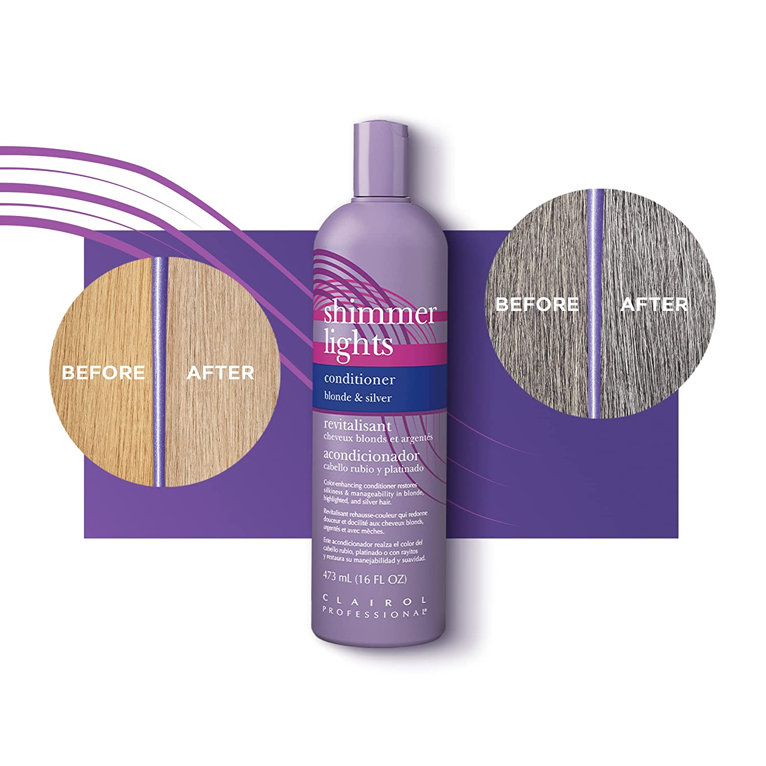 Clairol Shimmer Lights Blonde Toning Conditioner 16oz