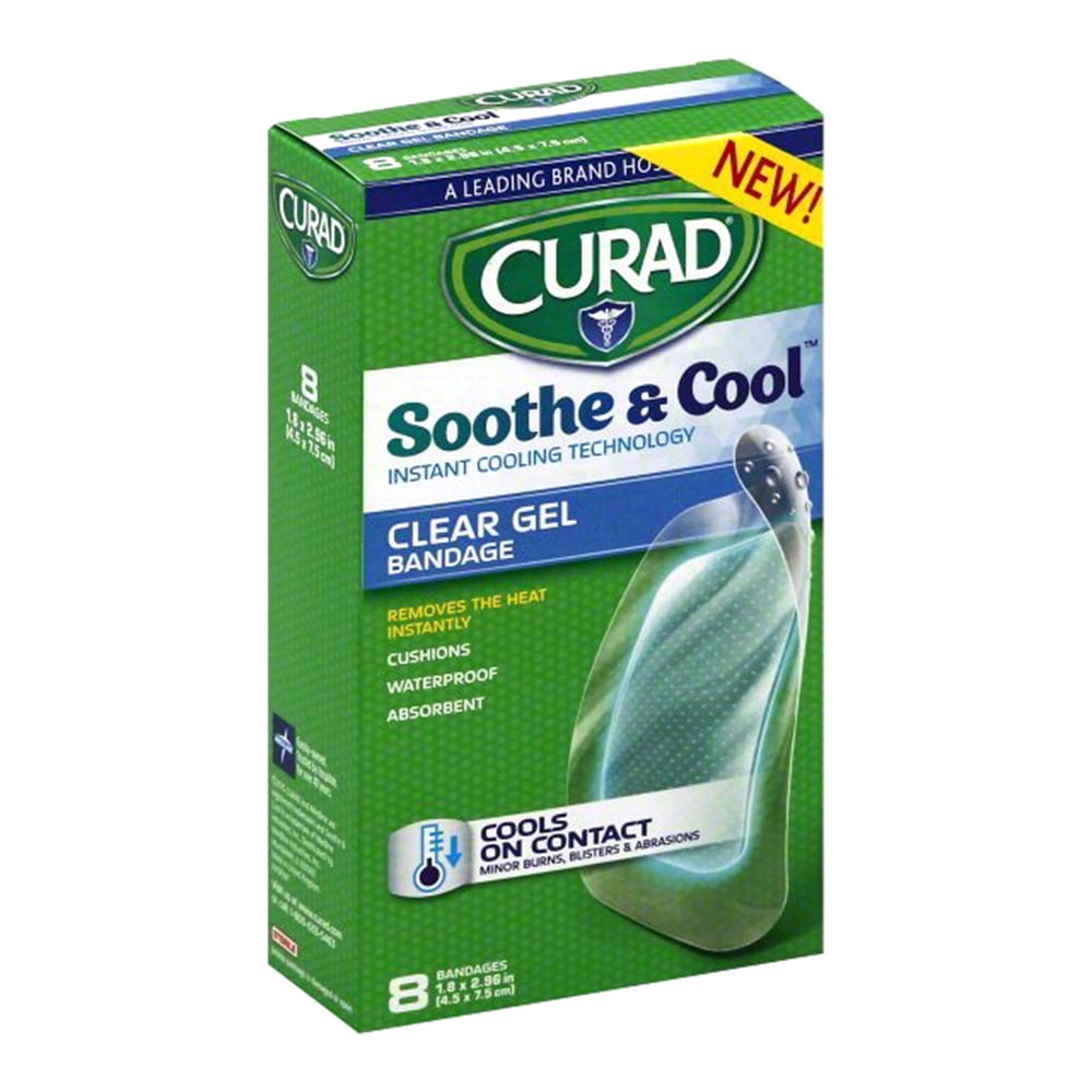 CURAD SOOTHE&COOL CLR GEL BDG 1SZ 8CT