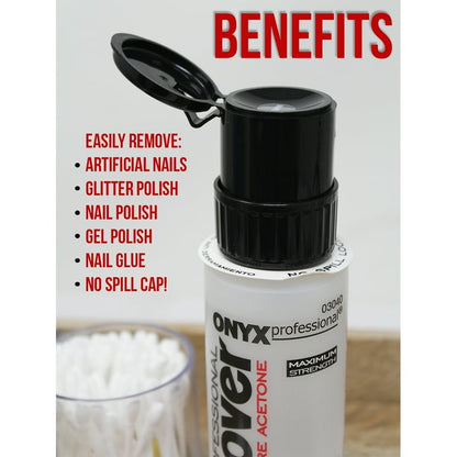 ONYX Professional 100% Acetone Nail Polish Remover, 16 oz