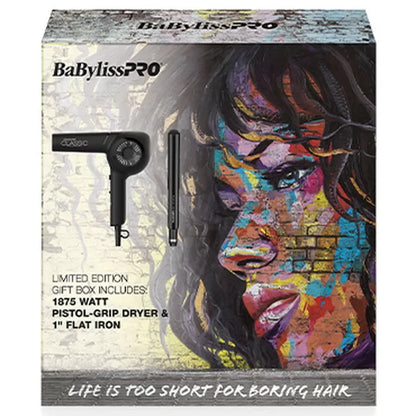 Babyliss Pro Dryer 1875 Watt + 1 Inch  Flat Iron Utra-Thin