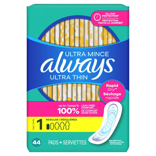 Always Pads Size 1 Ultra Thin 36 Count Regular