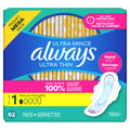 Always Pads Size 1 Ultra Thin 46 Count Regular