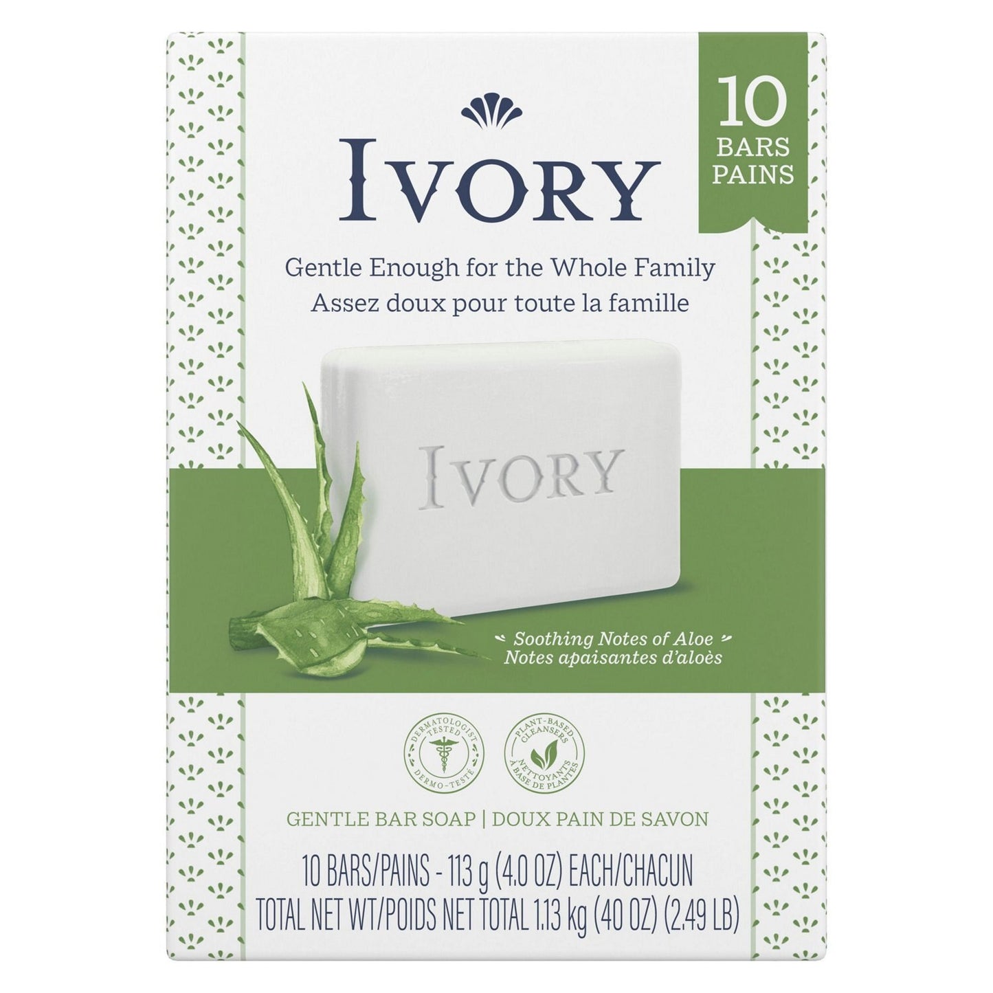 Ivory Bar Soap Gentle Soothing Notes Of Aloe 3 Count