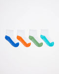 SOCKS MENS QTR WHT / GRY 3PK